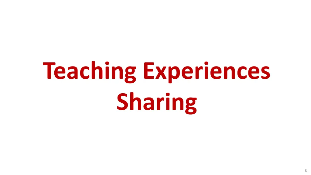 teaching experiences sharing