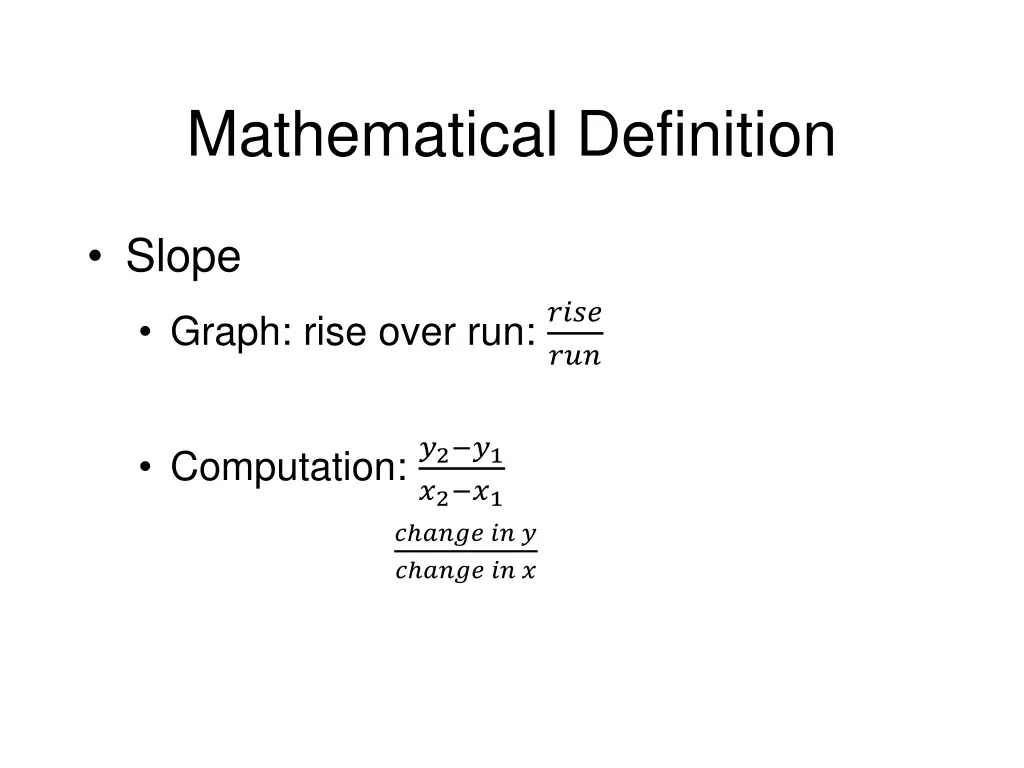 mathematical definition