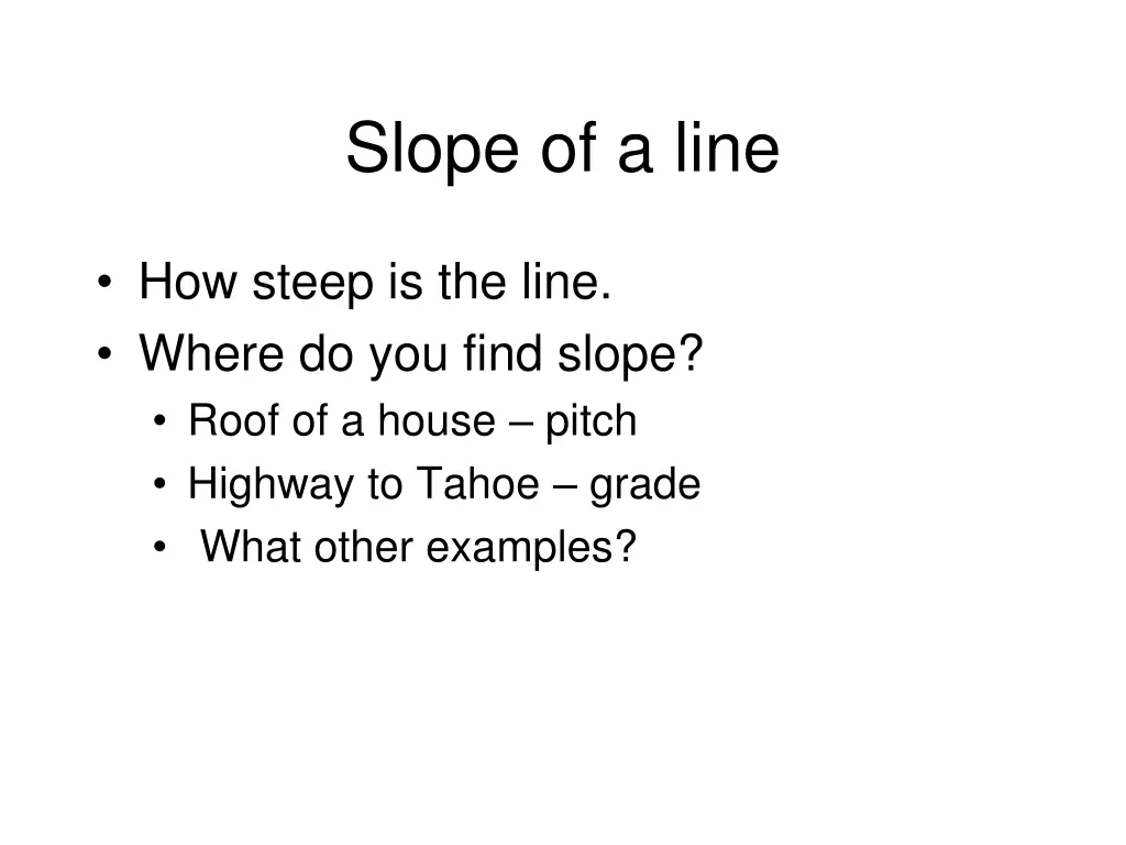 slope of a line