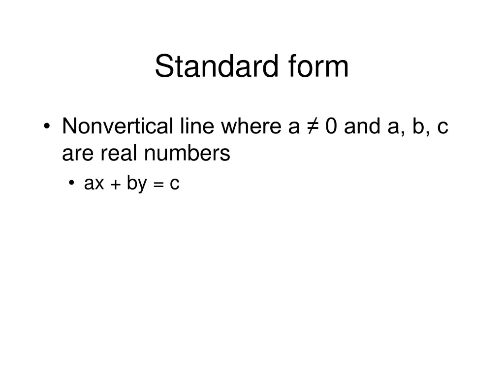 standard form