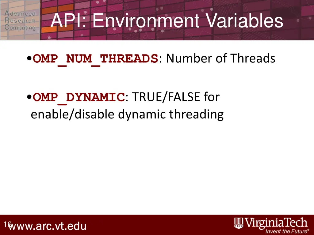 api environment variables
