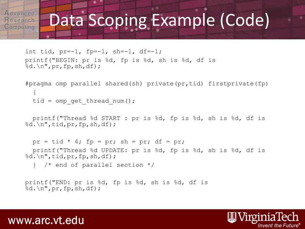 data scoping example code