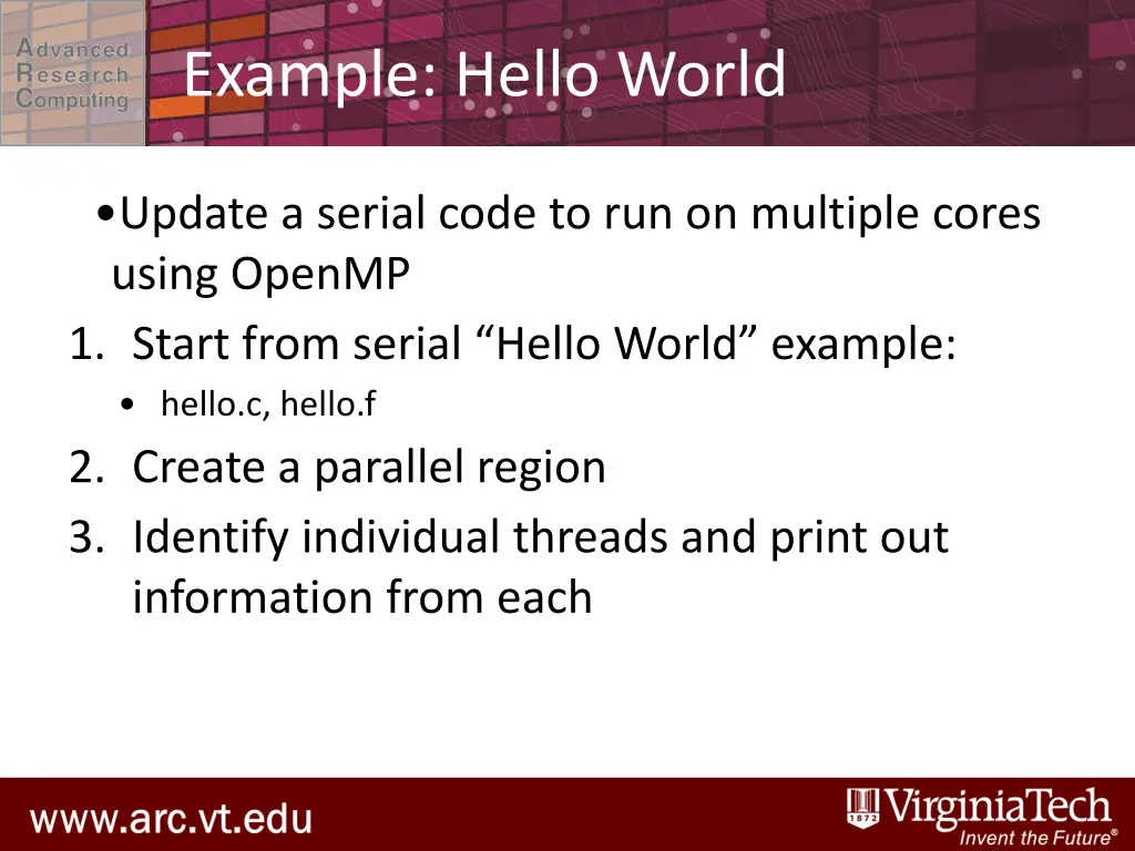 example hello world