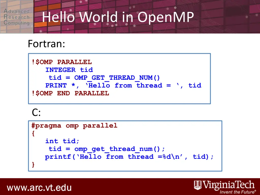 hello world in openmp