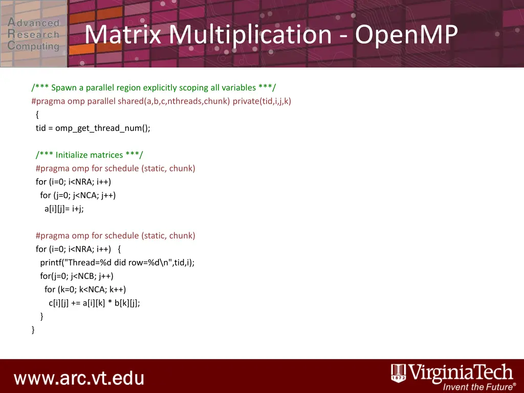 matrix multiplication openmp