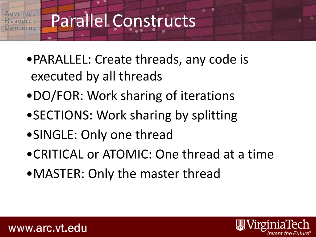 parallel constructs