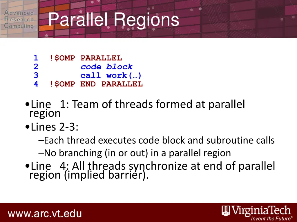parallel regions
