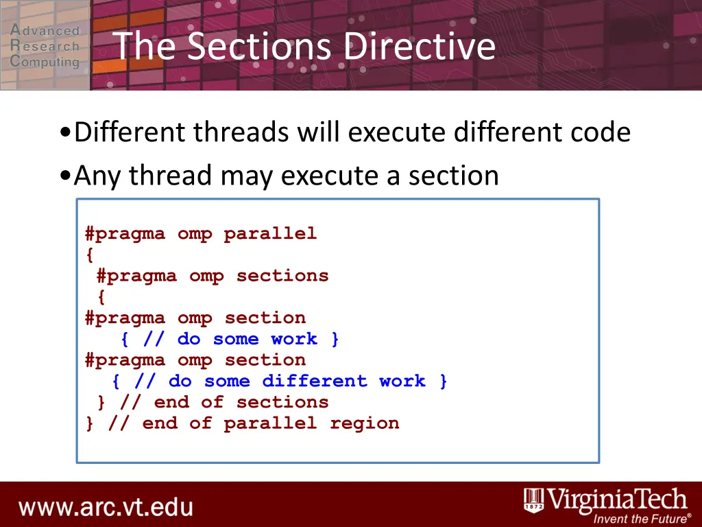 the sections directive