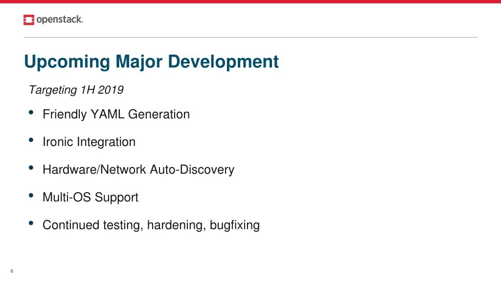 upcoming major development