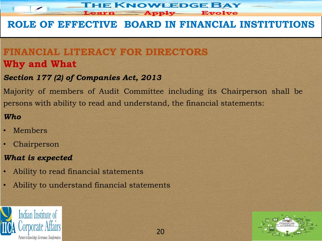 role of effective board in financial institutions 17