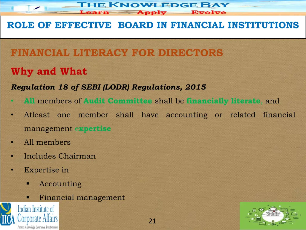 role of effective board in financial institutions 18