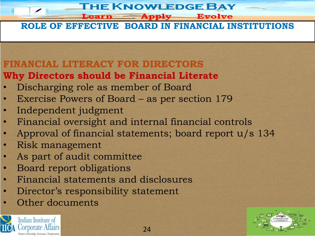 role of effective board in financial institutions 21