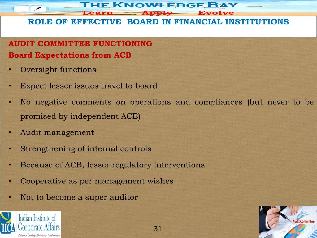 role of effective board in financial institutions 27