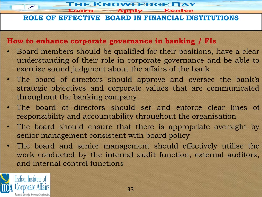 role of effective board in financial institutions 29