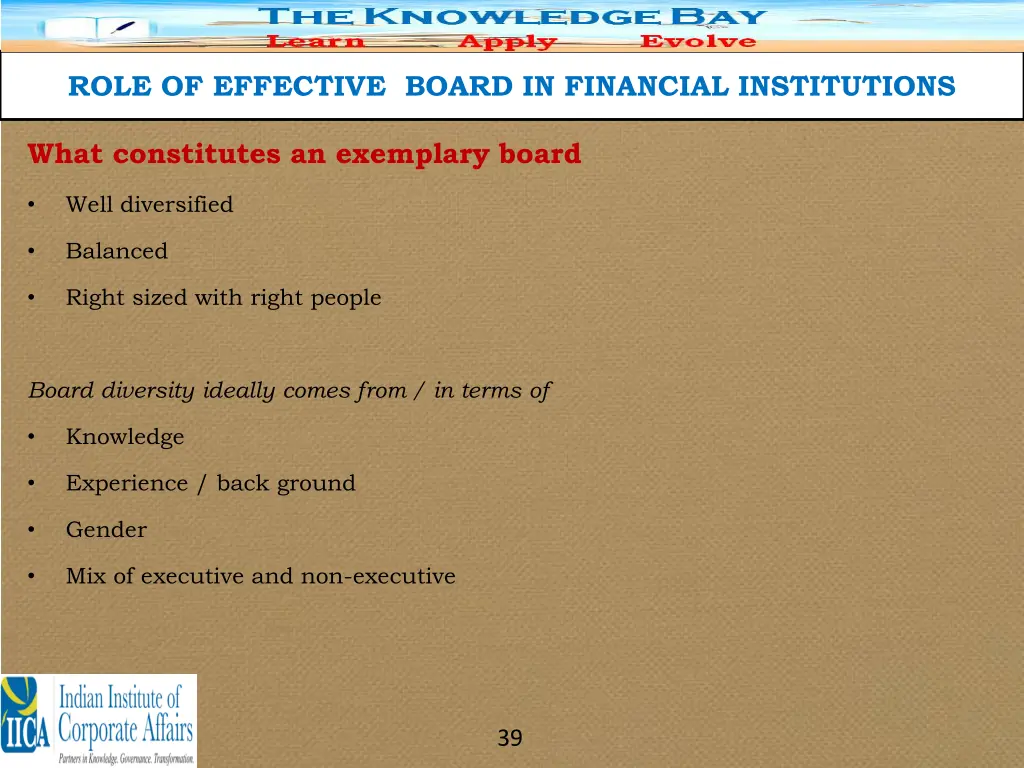 role of effective board in financial institutions 35
