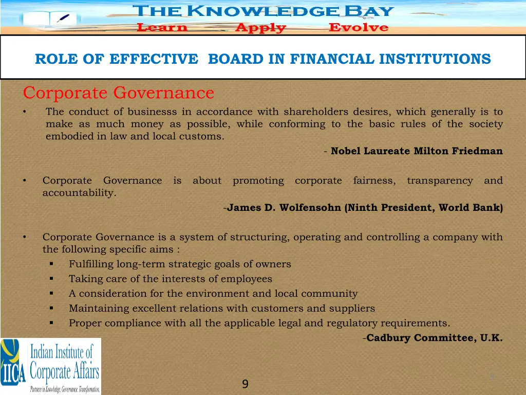 role of effective board in financial institutions 6