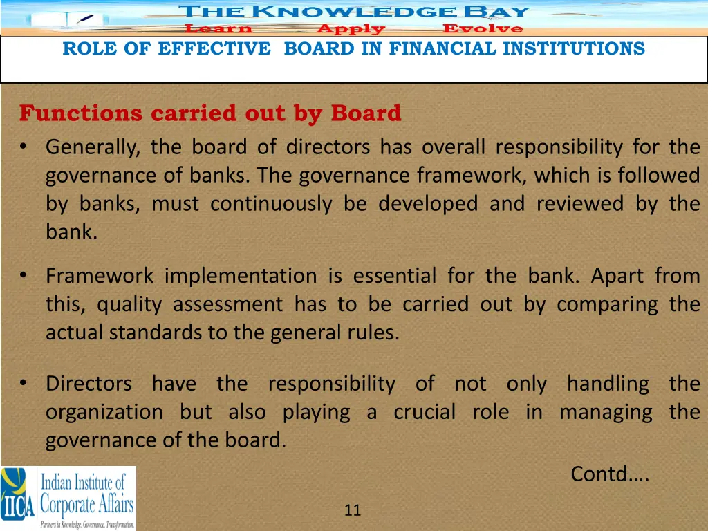 role of effective board in financial institutions 8