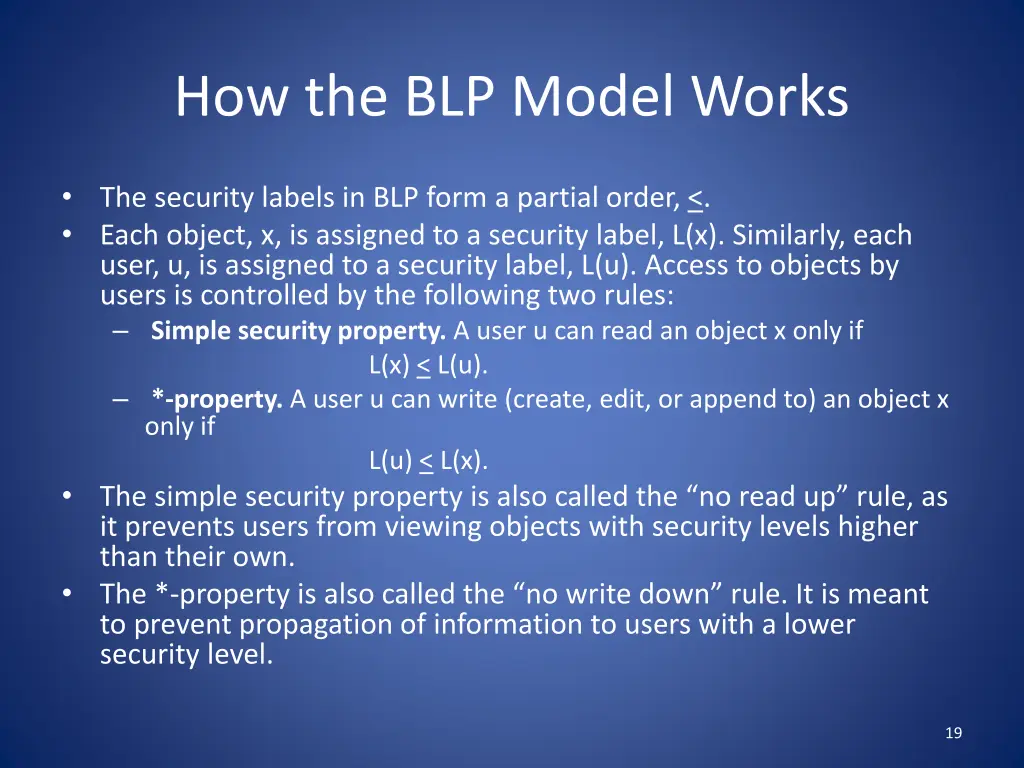 how the blp model works