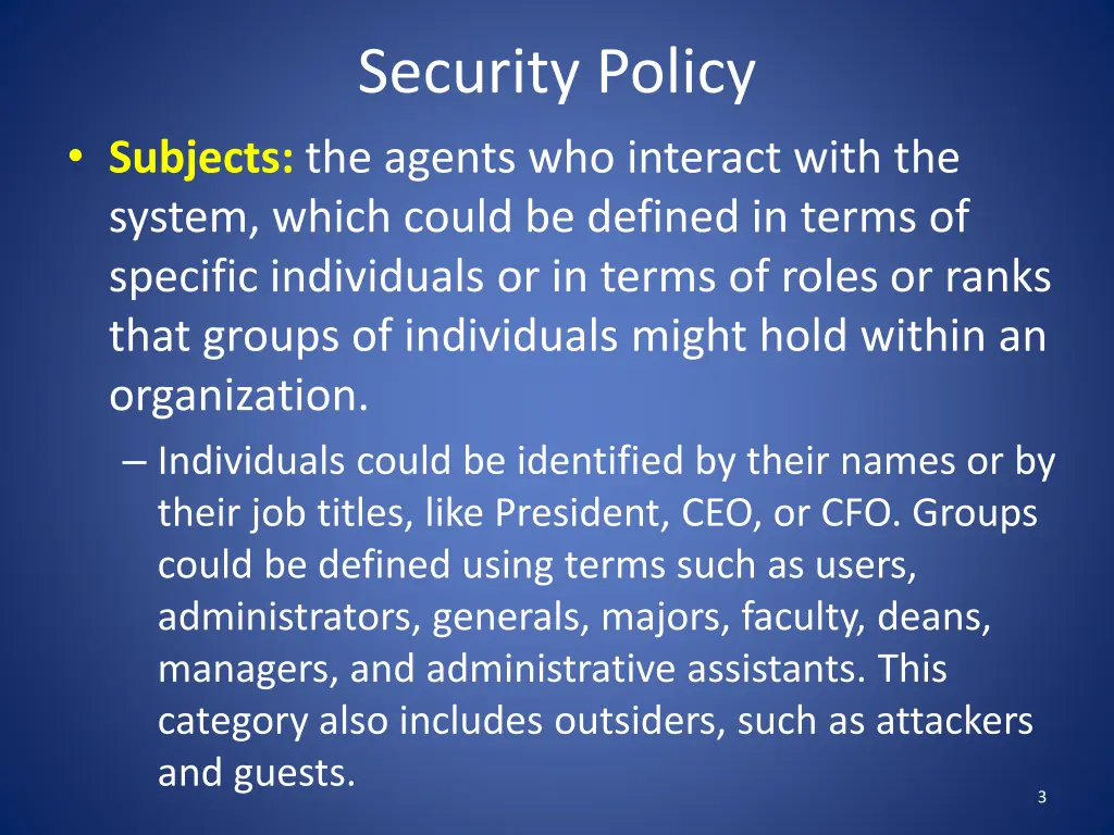 security policy 1