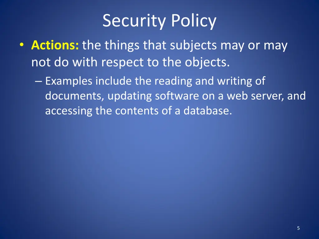 security policy 3