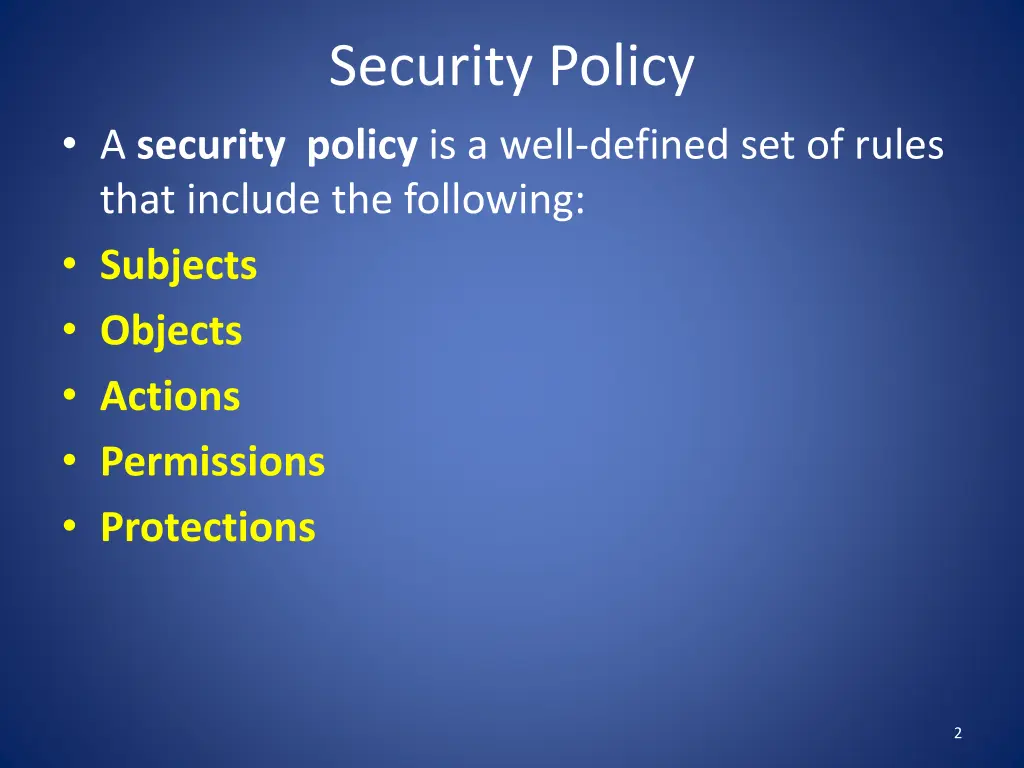 security policy