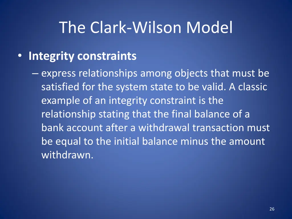 the clark wilson model 1