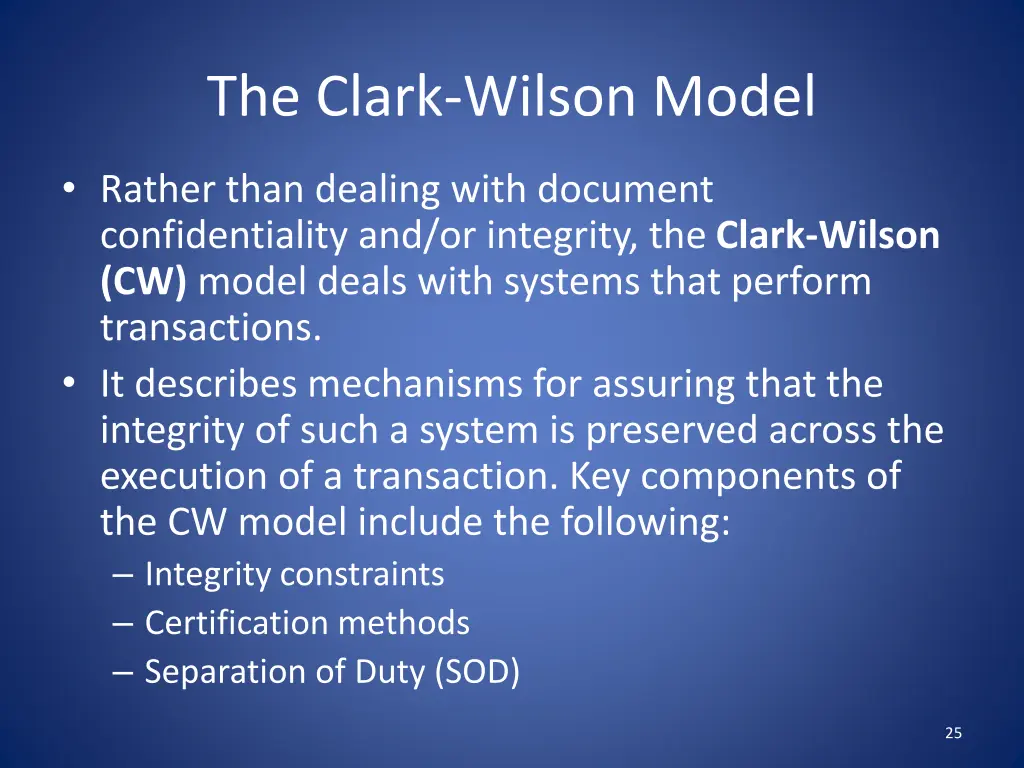 the clark wilson model