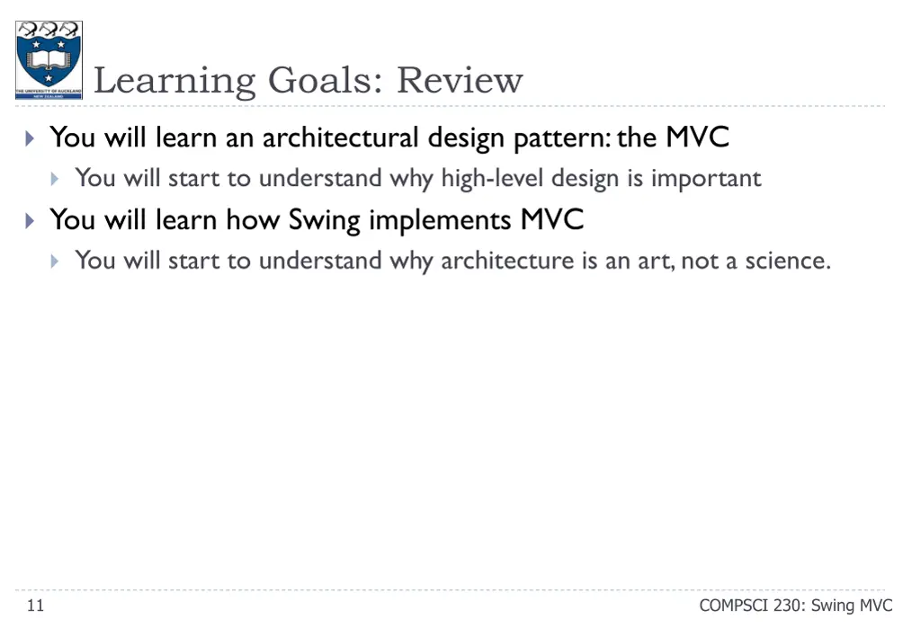 learning goals review