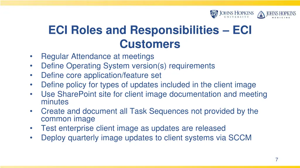 eci roles and responsibilities eci customers