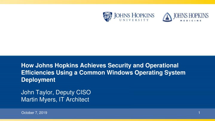 how johns hopkins achieves security