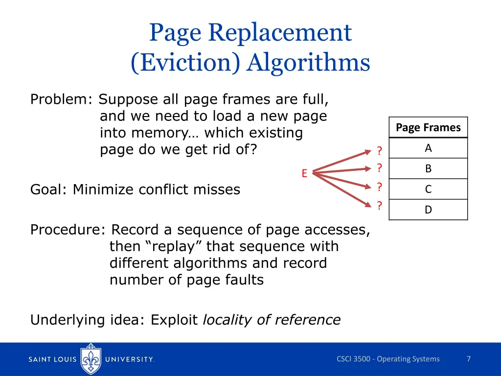 page replacement eviction algorithms