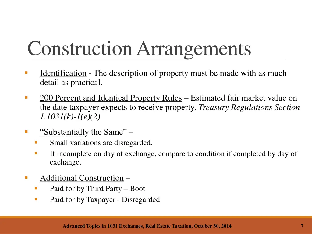 construction arrangements