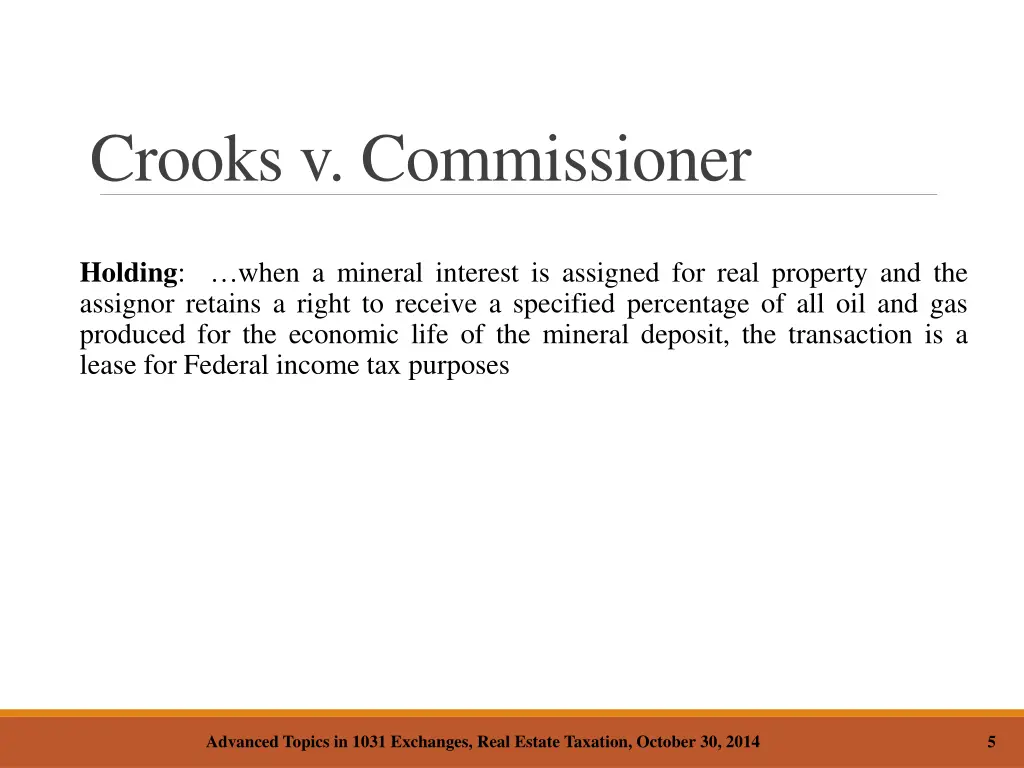 crooks v commissioner 1
