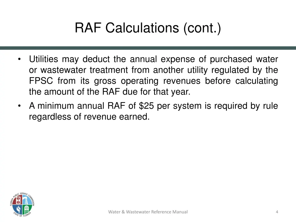 raf calculations cont