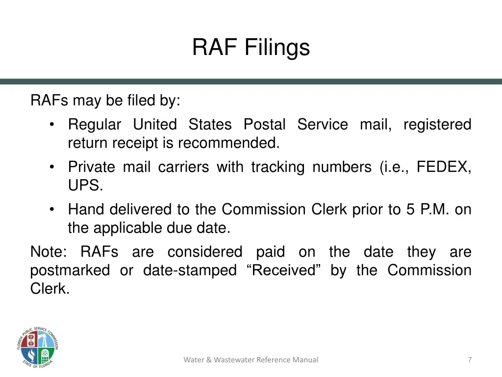 raf filings