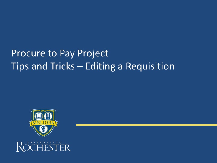 procure to pay project tips and tricks editing