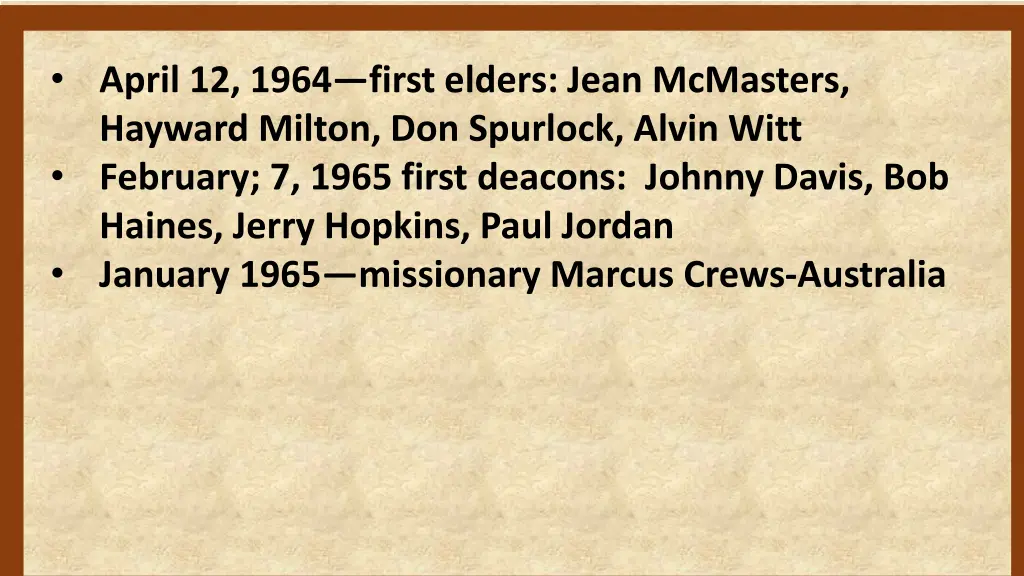 april 12 1964 first elders jean mcmasters hayward 1