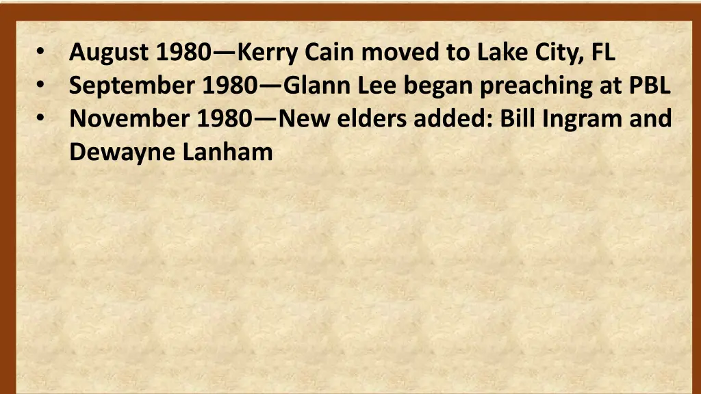 august 1980 kerry cain moved to lake city 1