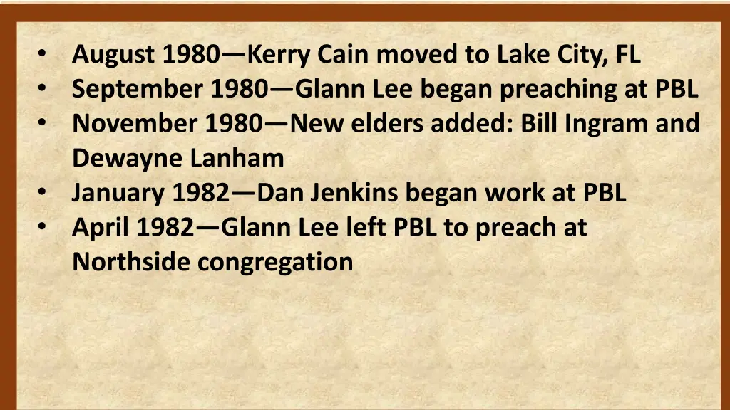 august 1980 kerry cain moved to lake city 3