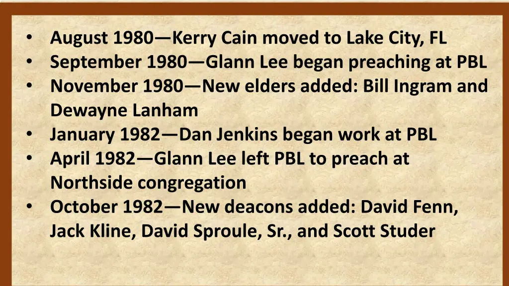august 1980 kerry cain moved to lake city 4