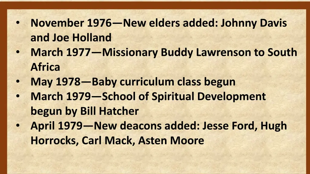 november 1976 new elders added johnny davis 2