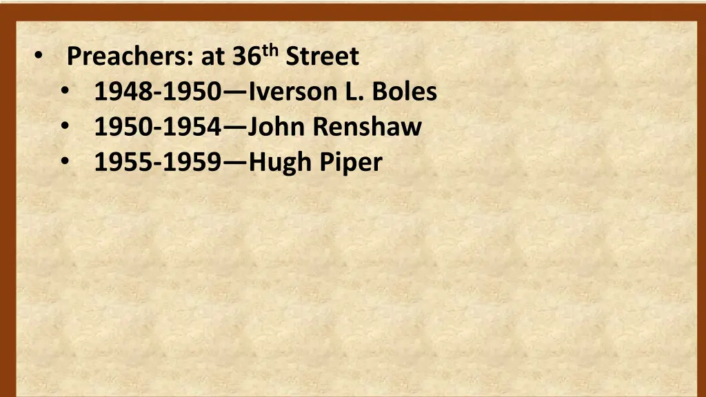 preachers at 36 th street 1948 1950 iverson