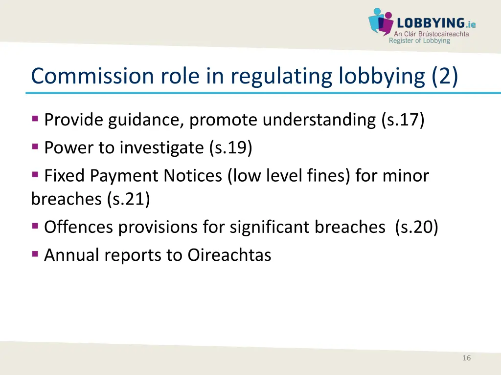 commission role in regulating lobbying 2