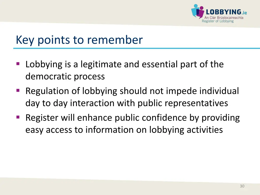 key points to remember