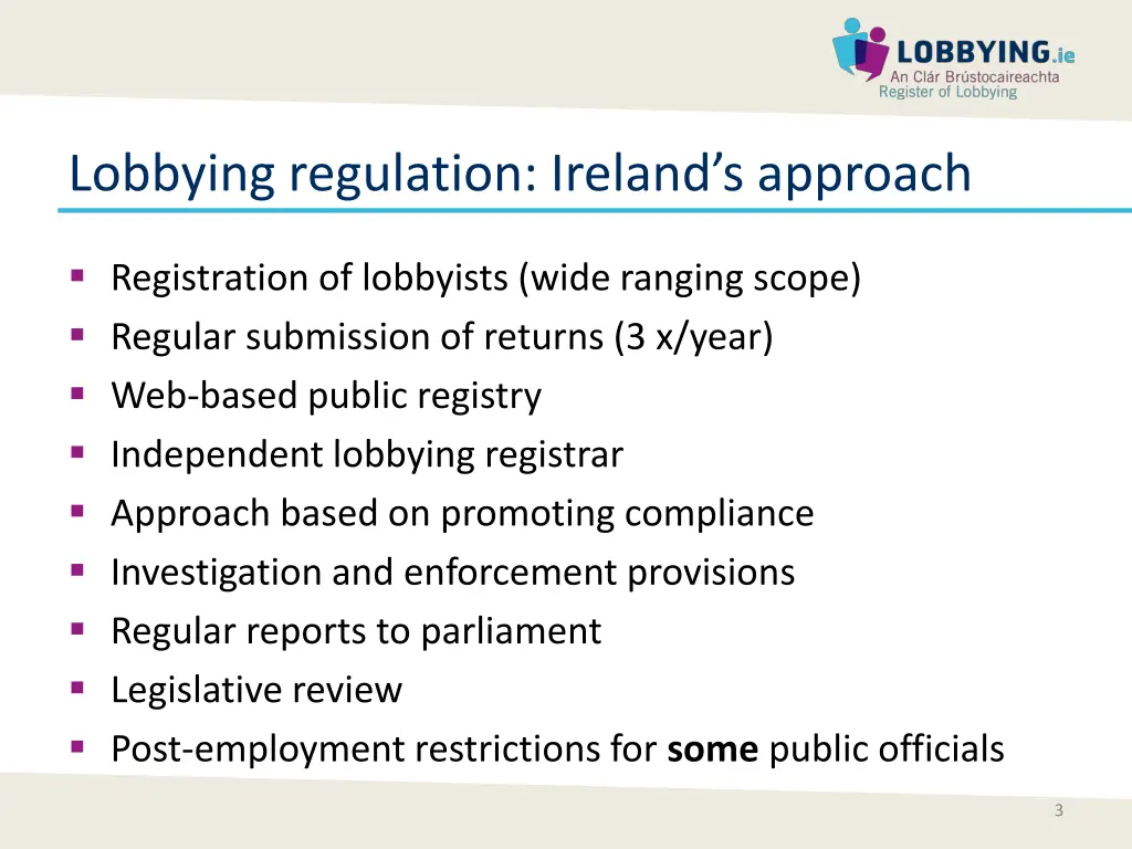 lobbying regulation ireland s approach