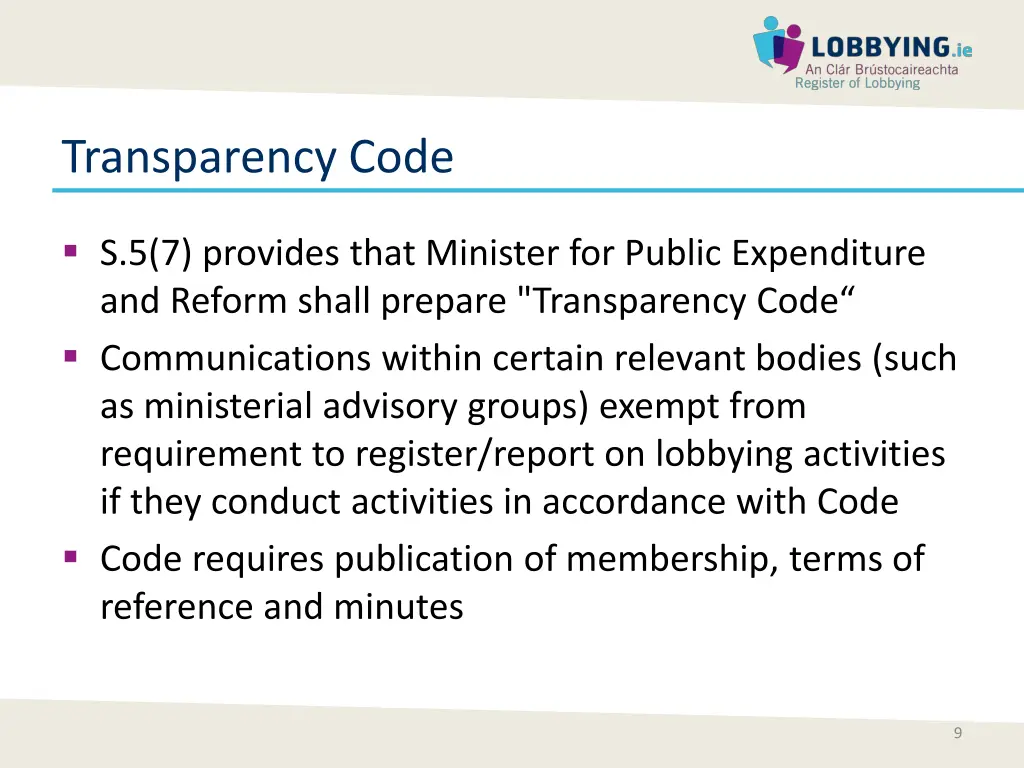 transparency code