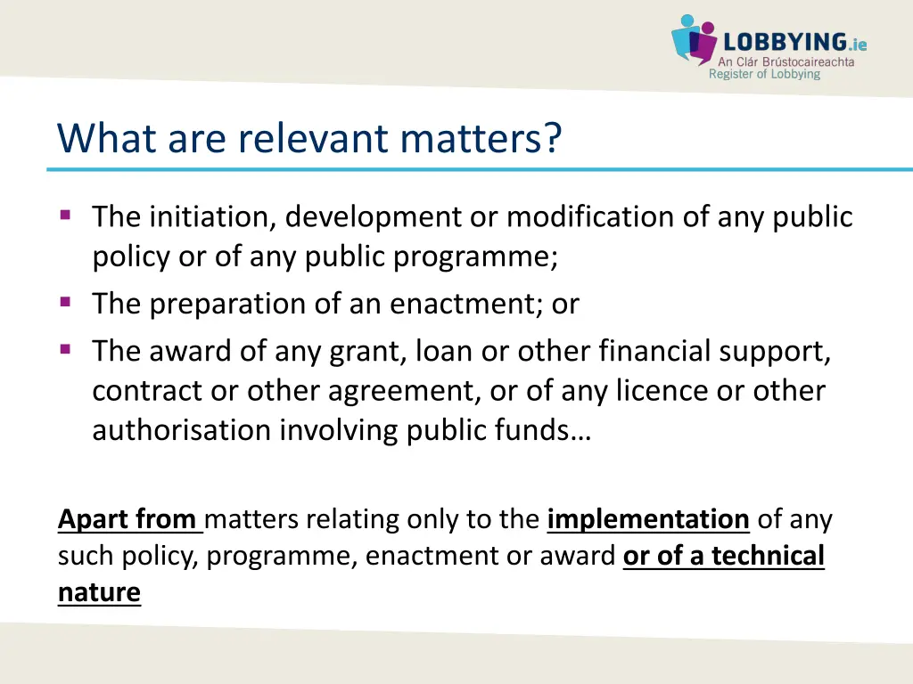 what are relevant matters