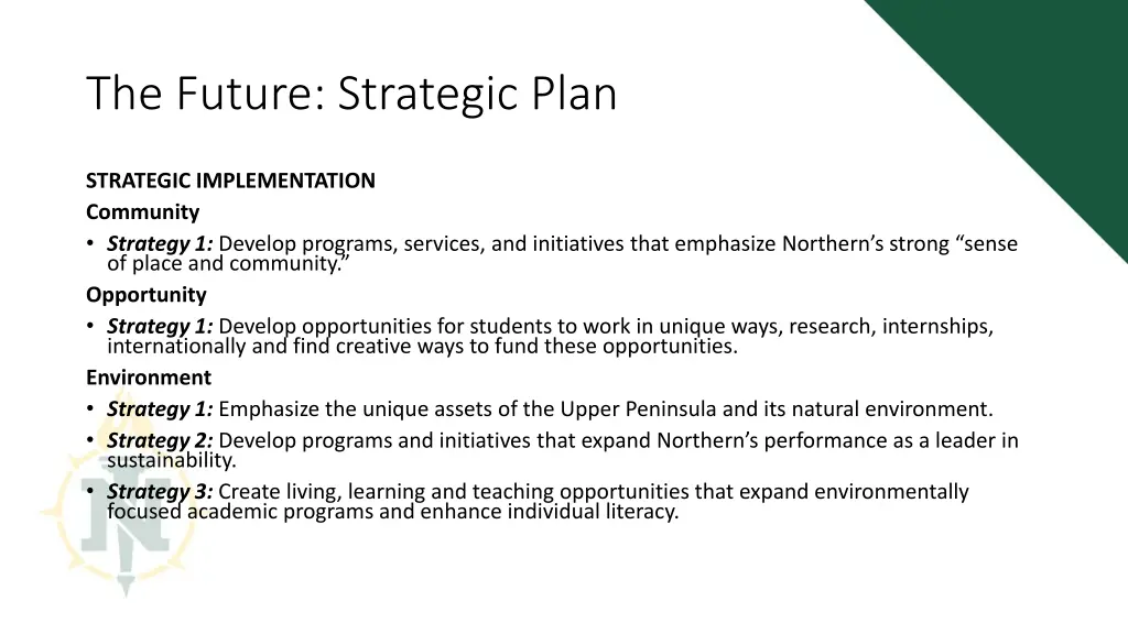 the future strategic plan