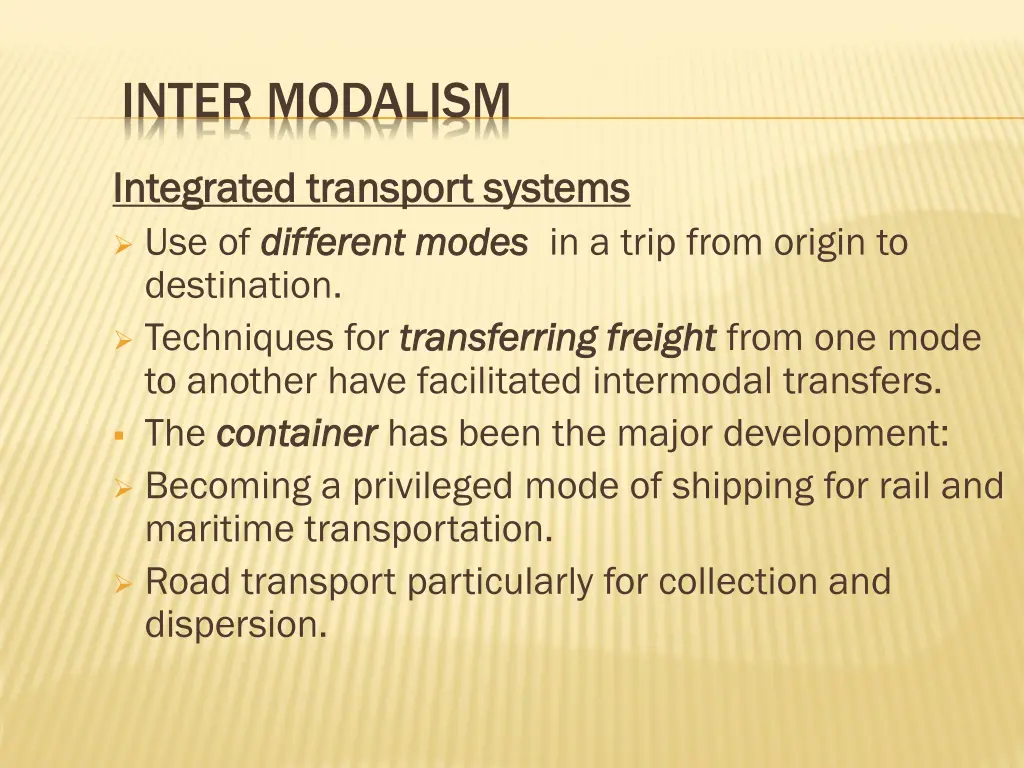 inter modalism
