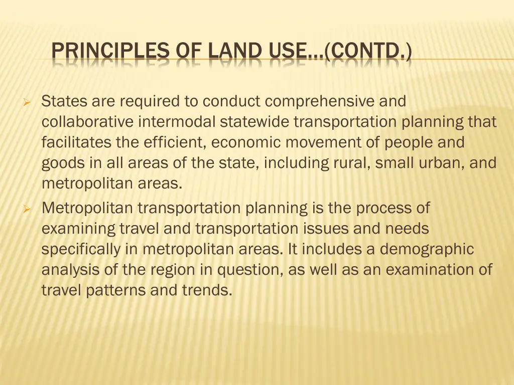 principles of land use contd 1